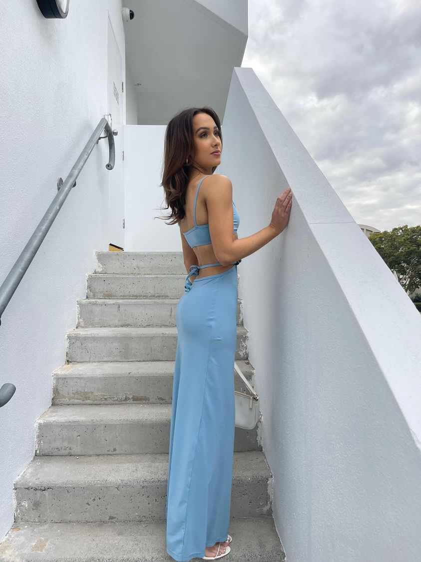 Christopher Esber Quartz Displace Blue Maxi Dress
