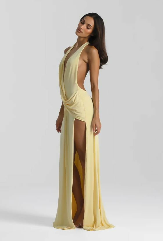 Natalie Rolt Winona Gown in Lemon Size 6, 8, & 10