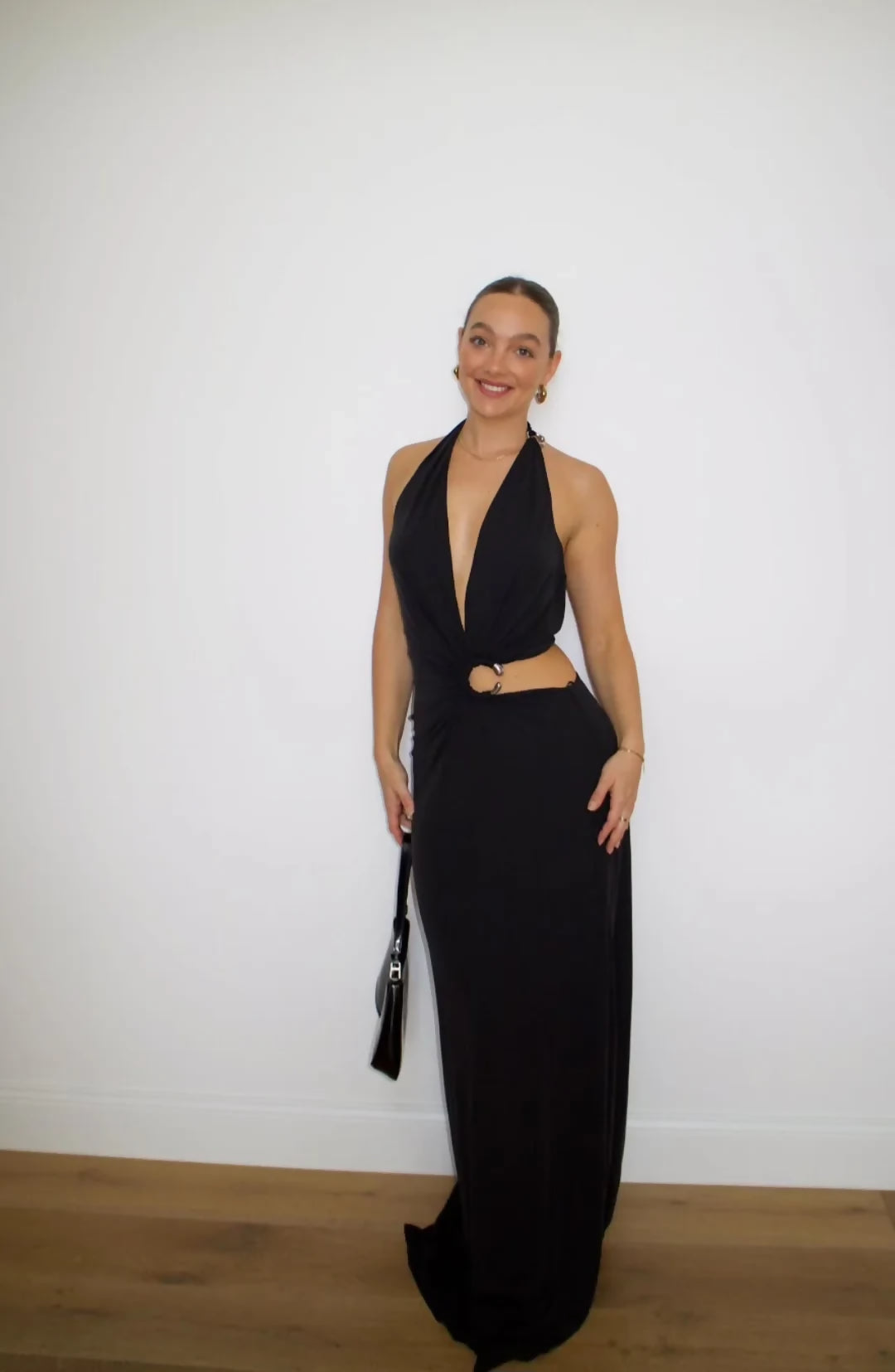 Misha Devon Maxi Dress Balck Size 8