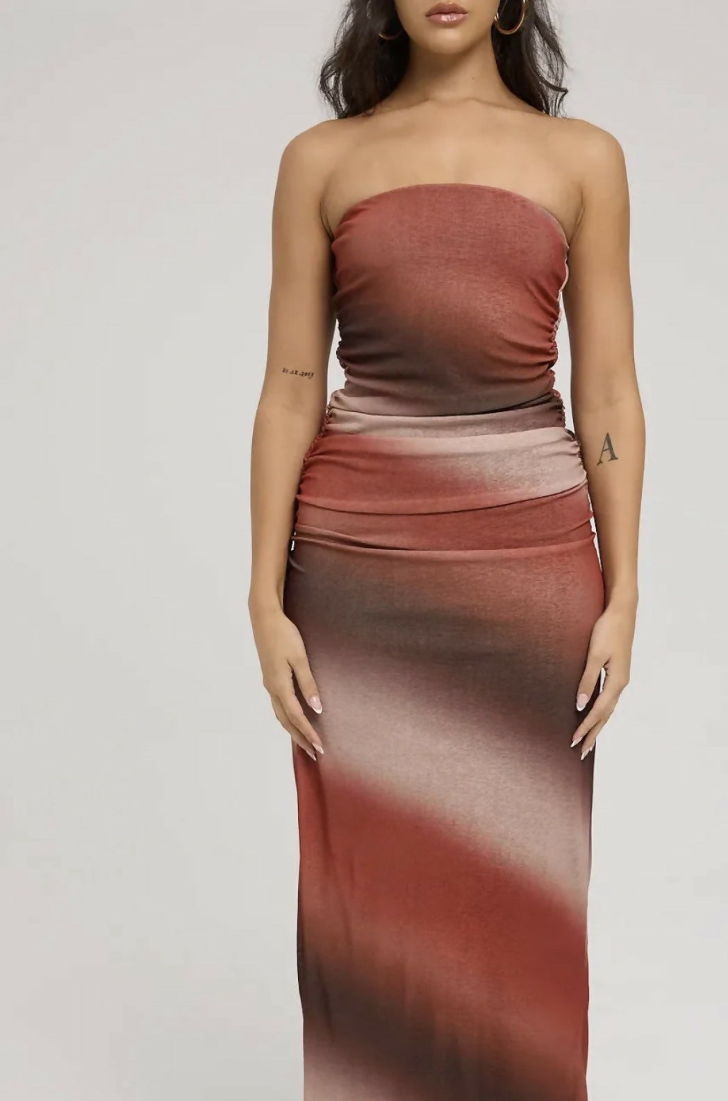 Perfect Stranger Superstition Mesh Maxi Dress Brown Print Size 6