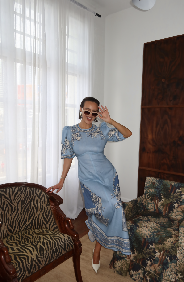 ALÉMAIS La Sirena Exclusive Villa Romantica Midi Dress Size AU 12