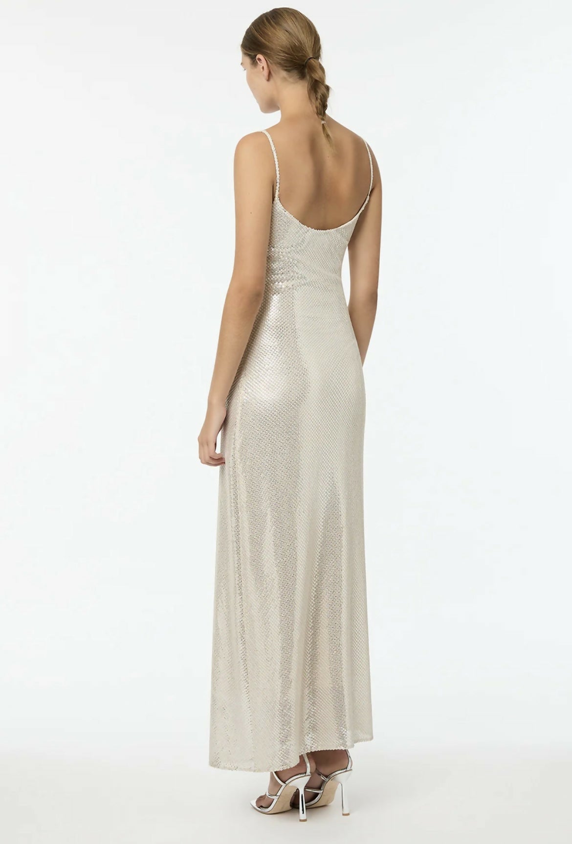 High Voltage Slip Dress Nude Silver Size 6,8, & 10