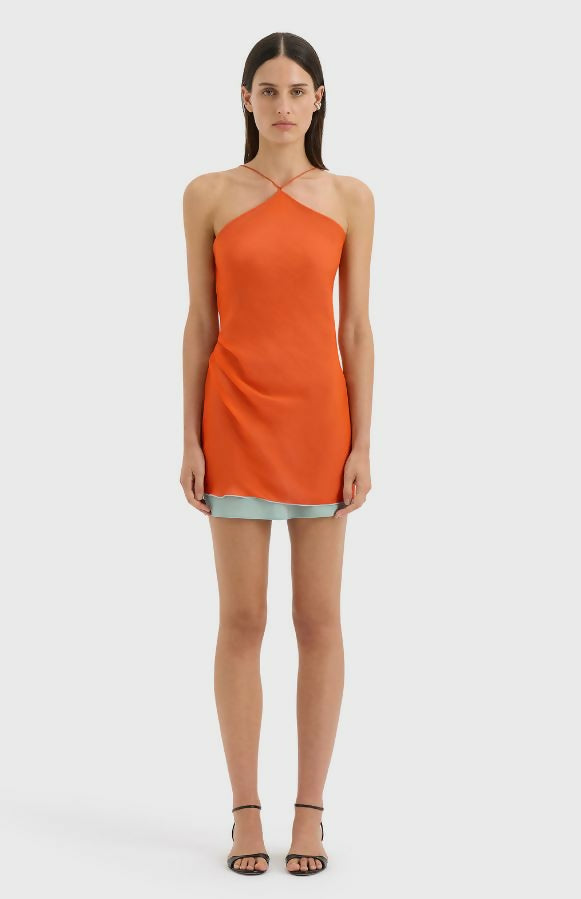 Sir Danica Tie Mini Dress in Tangerine Size 6, 8 & 10