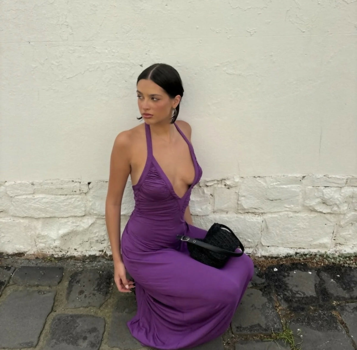 Solamusa Angelina Uva Purple Maxi Dress Size XXS