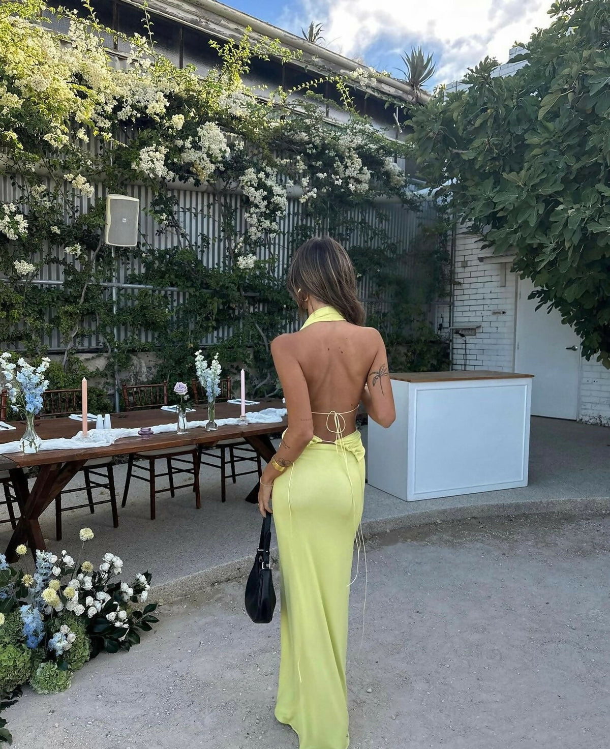 Deconduarte Elin Maxi Dress Lemon | The Designer Hire