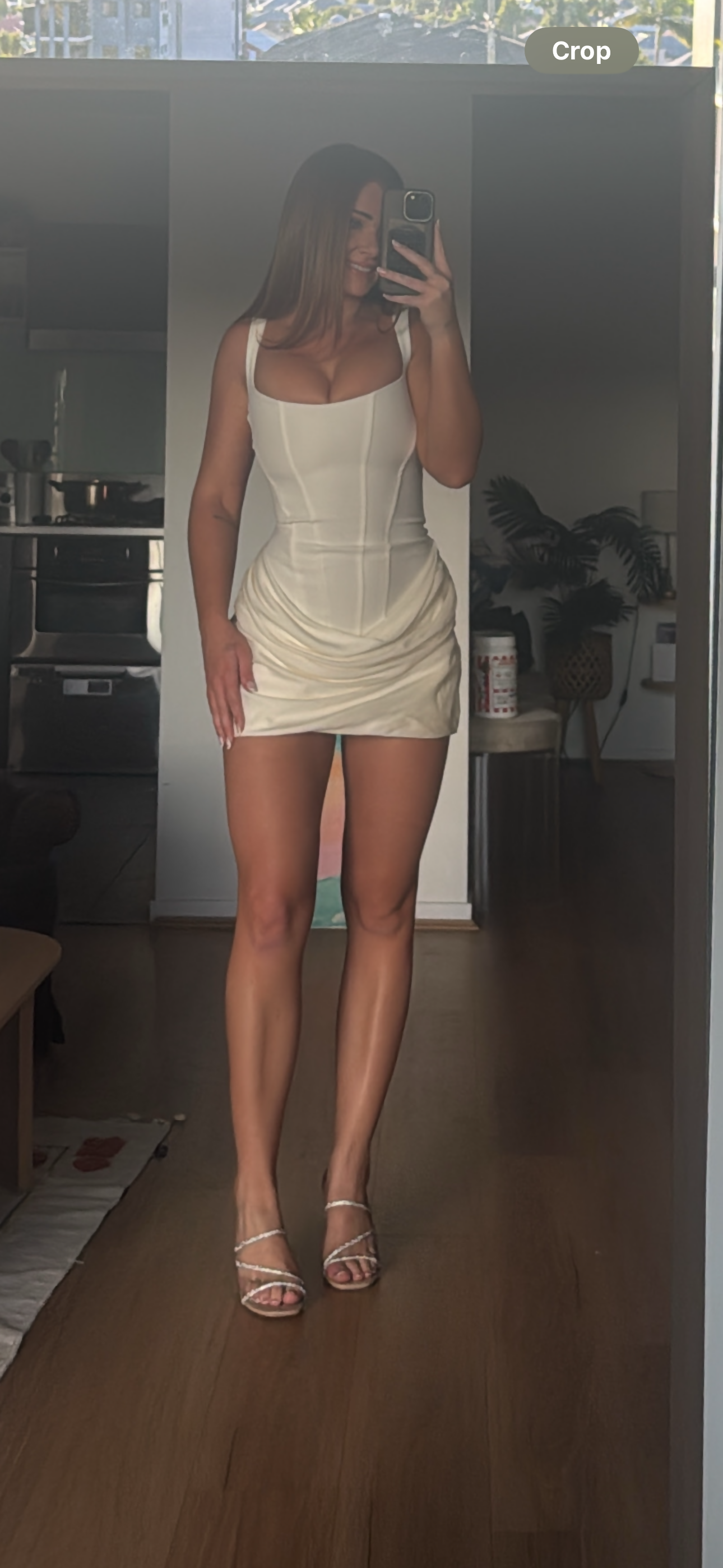 Cornelia Mini Dress in Ivory Size XS