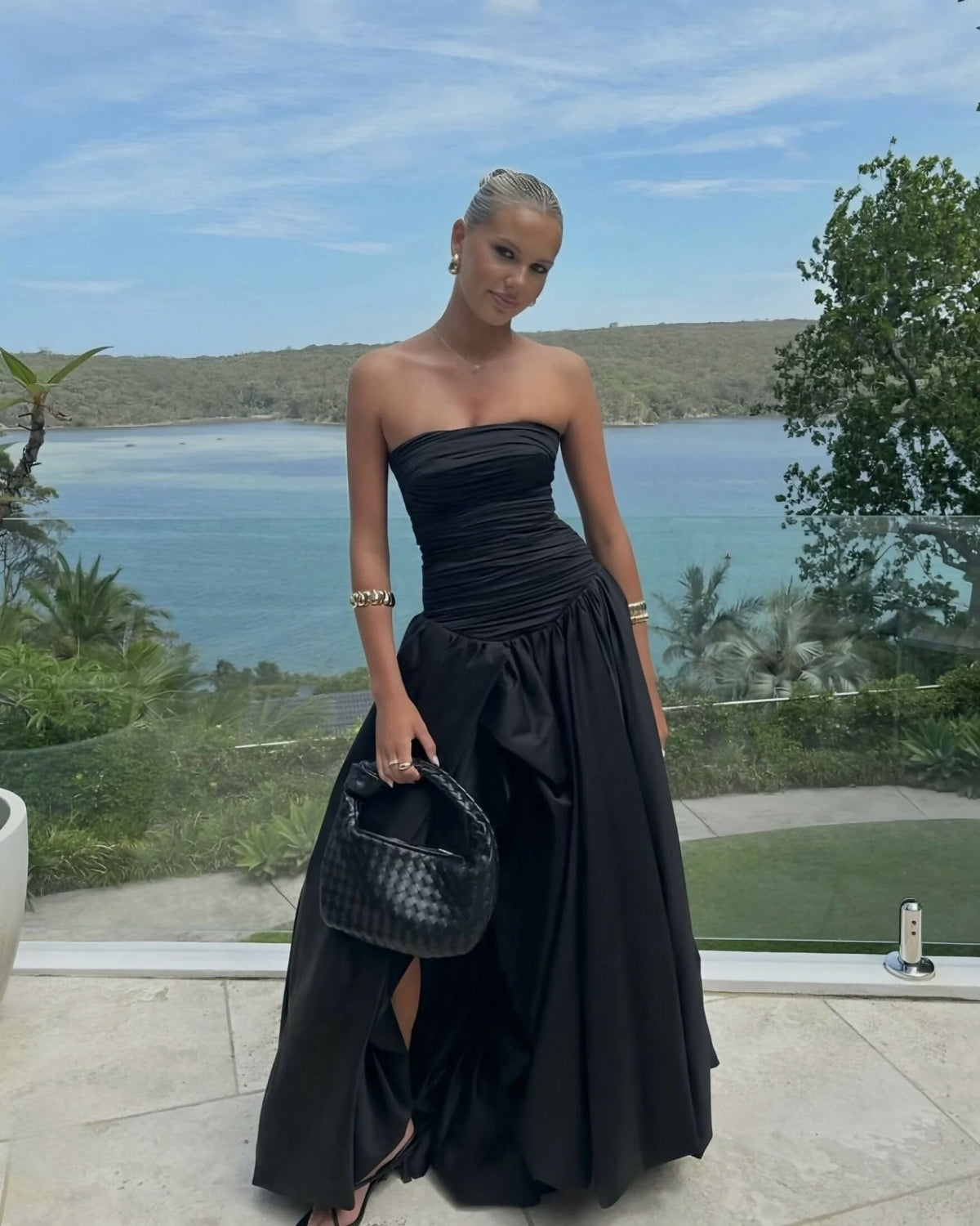 aje black bubble dress Aje black bubble hem dress by Aje