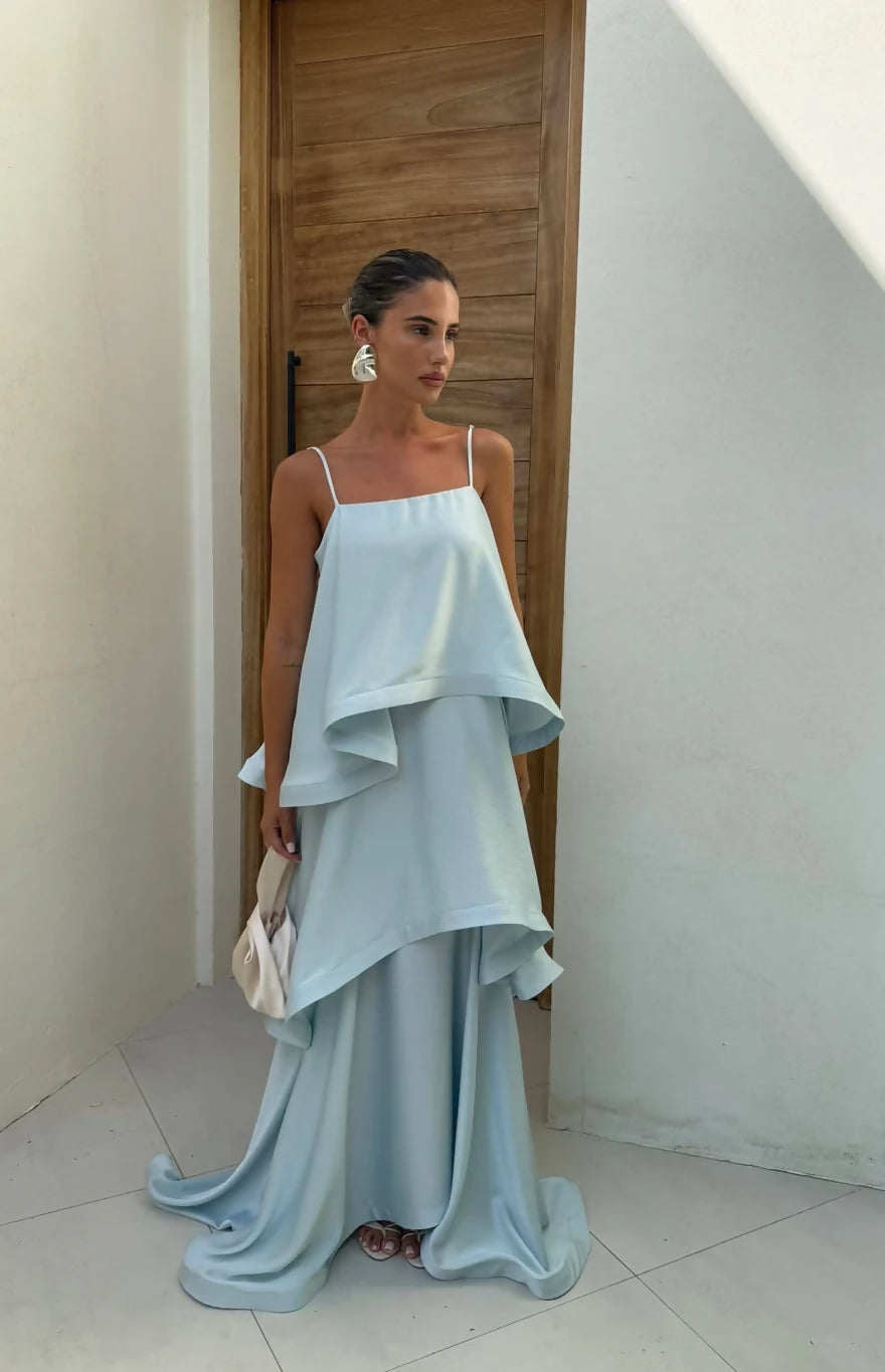 elliatt kara tiered maxi dress Elliatt Tilly Tiered Maxi Dress in Blue
