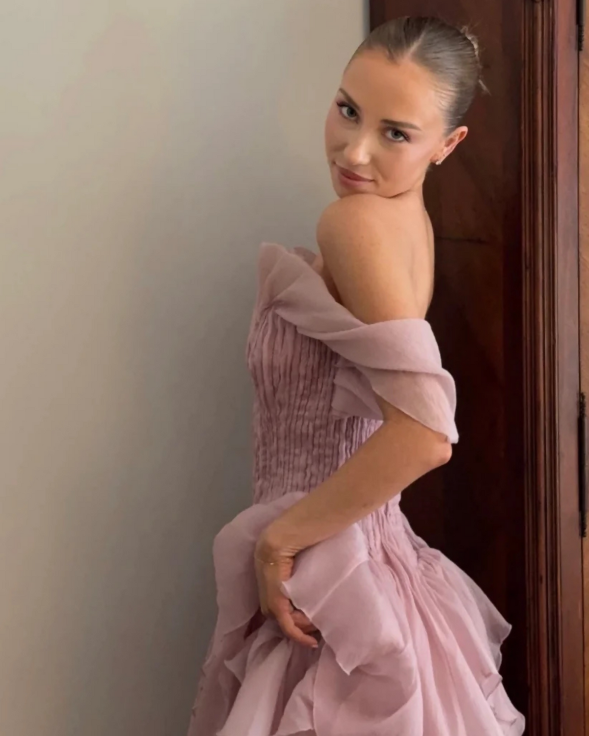 Aje Nisha Gown Fawn Pink