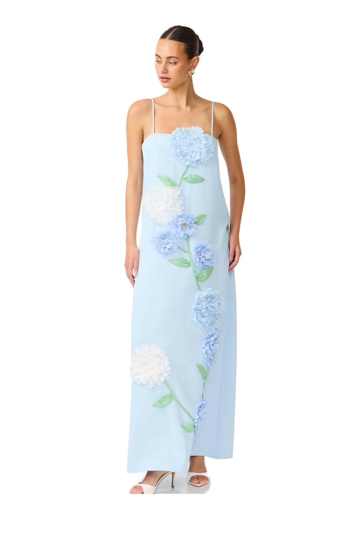 Elliatt Buttercup Embroidered Maxi Dress Blue Size M