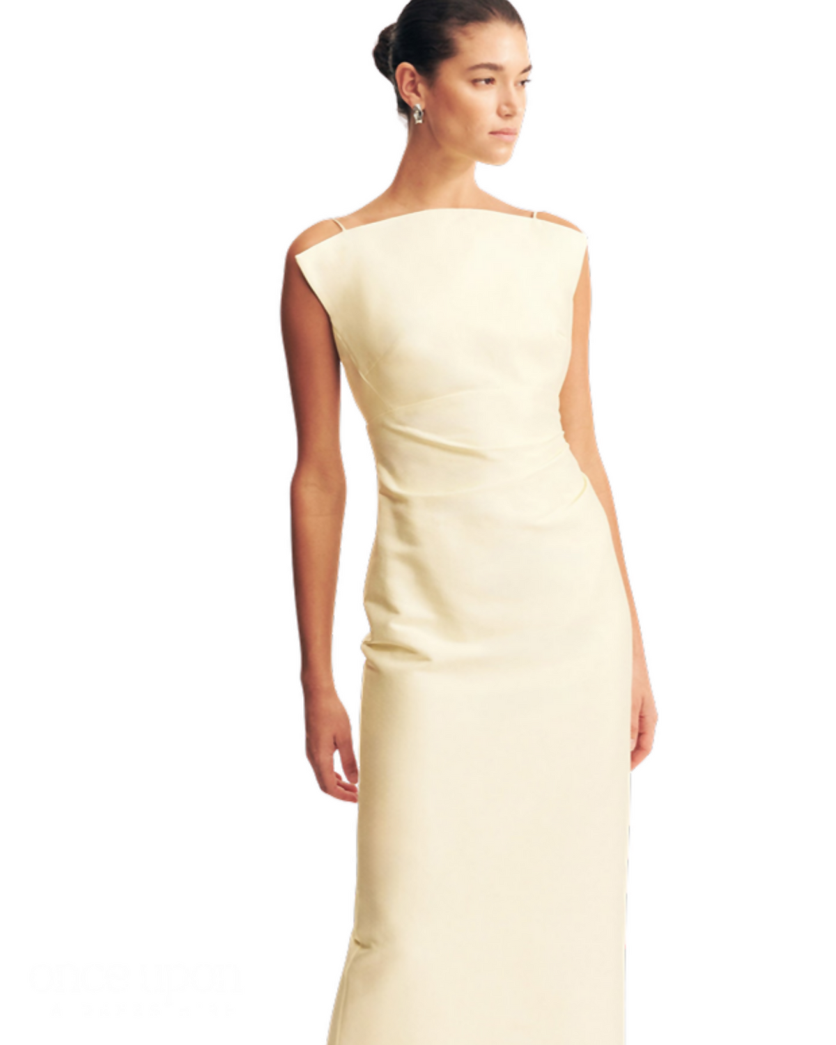 Shona Joy Otis Draped High Neck Midi Dress Yuzu