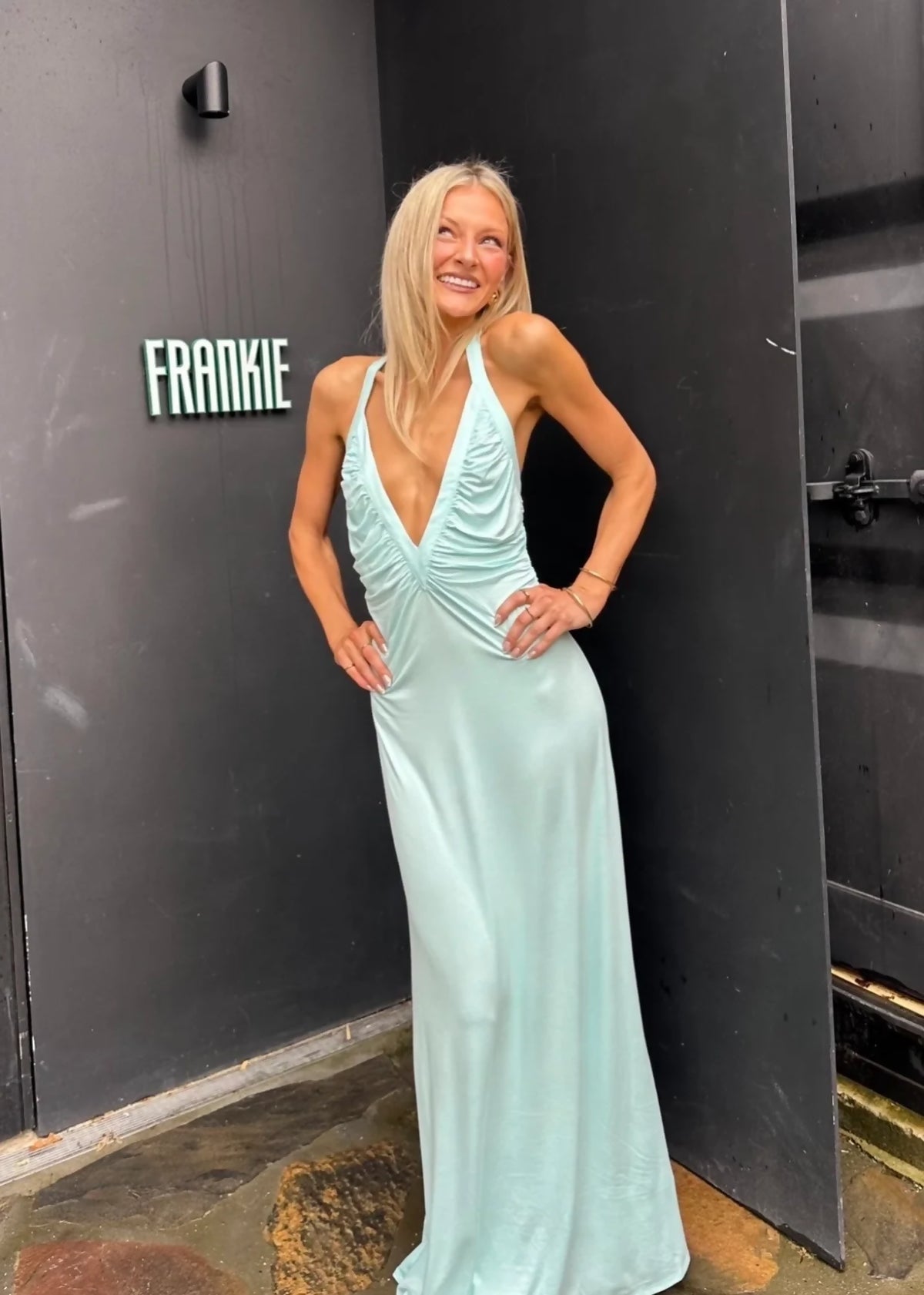 SOLAMUSA Angelina Aqua Maxi Dress Size XS