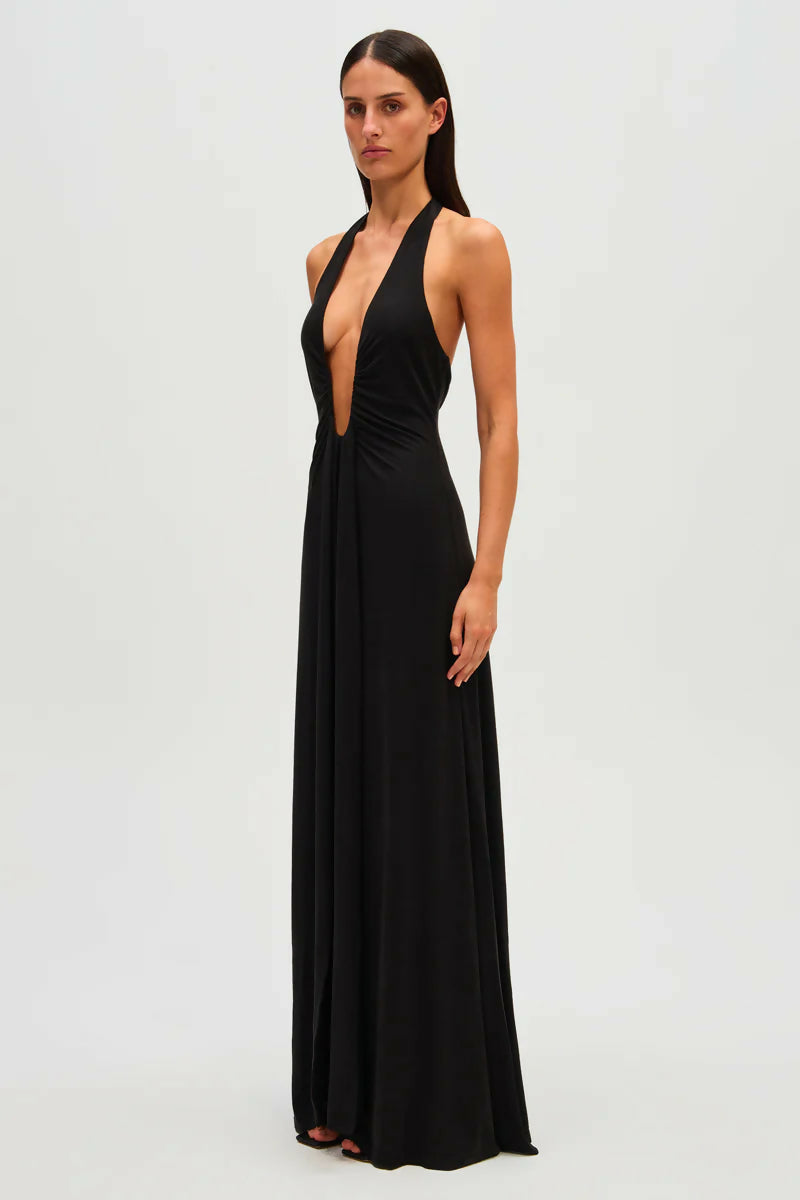 misha jennifer cupro maxi dress Long-Sleeve Plunge MISHA-JENNIFER CUPRO MAXI  Fundarentals
