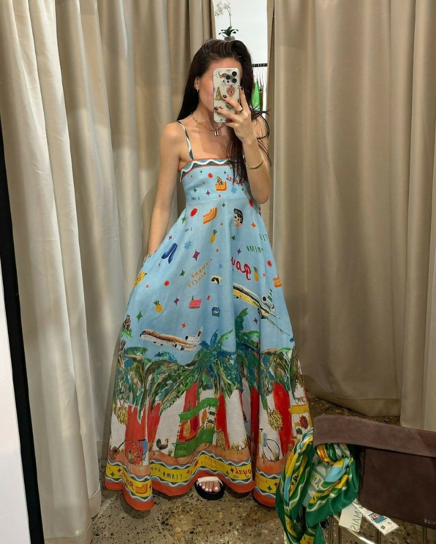 Alemais All Aboard Sundress Maxi