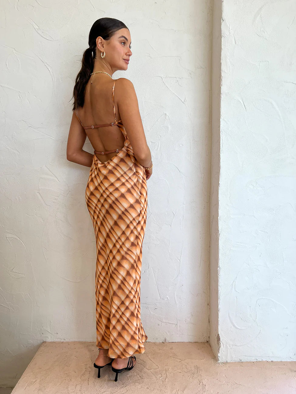 Bec & Bridge Soleil Slip Maxi Dress in Golden Hour Check