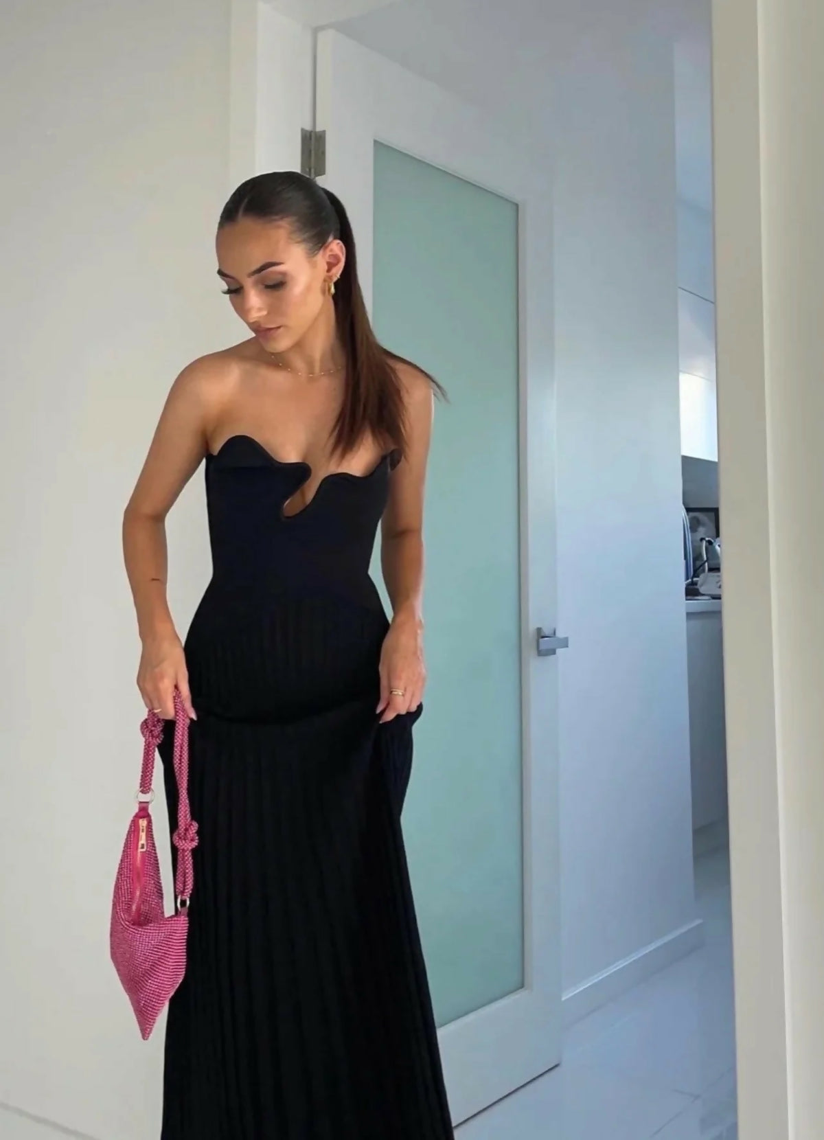 open lace back dress Christopher Esber Sculptured Pleated Rib Dress open lace back dress Christopher Esber Sculptured Pleated Rib Dress