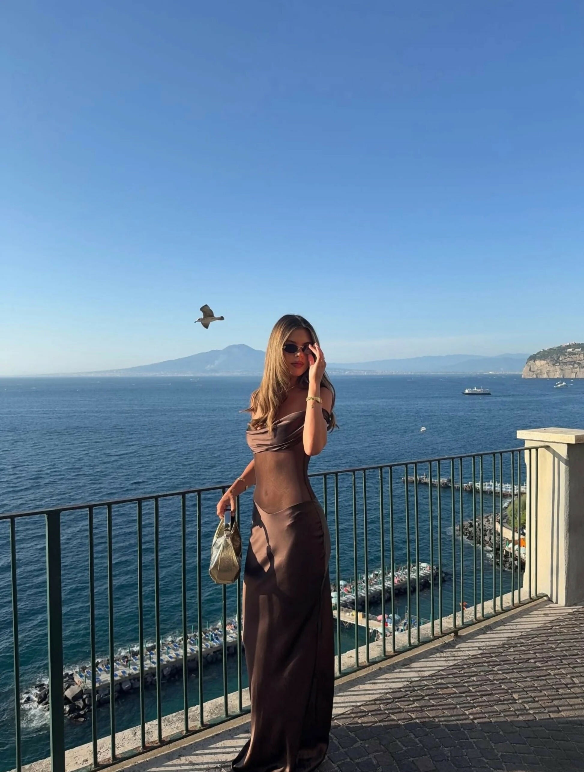 Natalie Rolt Gwyneth Gown Espresso Size 8