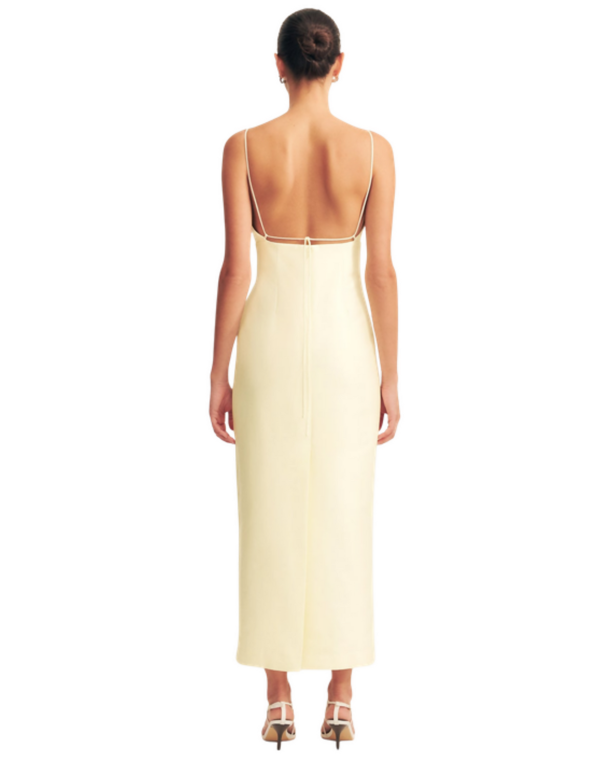 Shona Joy Otis Draped High Neck Midi Dress Yuzu