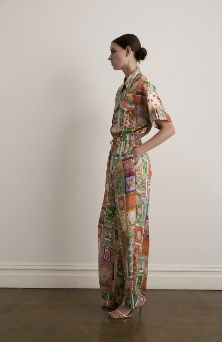 Kate Ford Cairo Silk Oversized Tee & Pants Set size 3 (AU12)