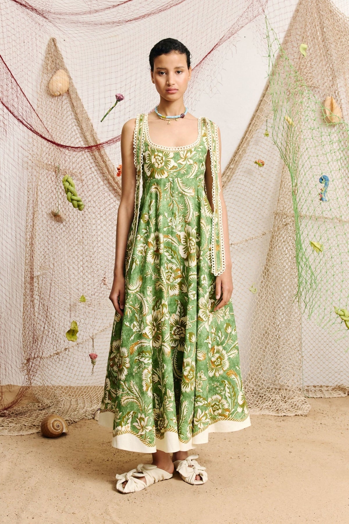Alemais Alessia Ballet Sundress Green Floral