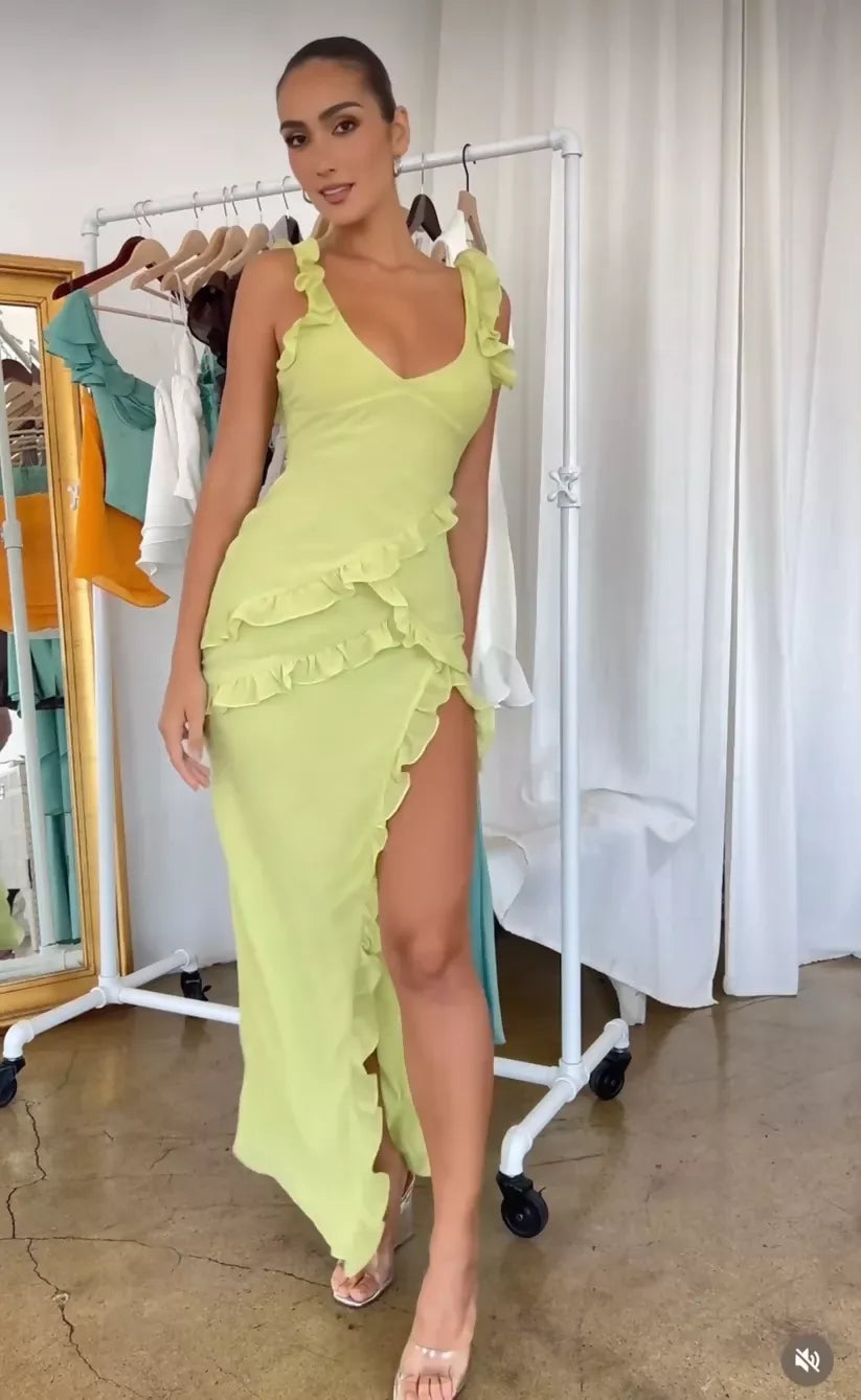 House of CB Pixie ruffle maxi dress