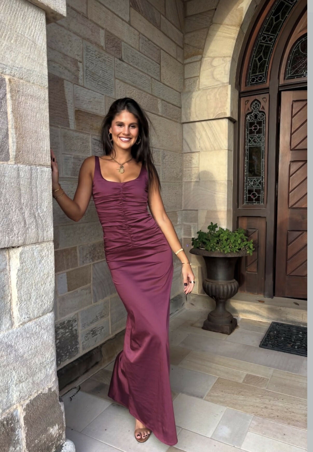 Ance Gria Atlein Gown - Plum Size XS