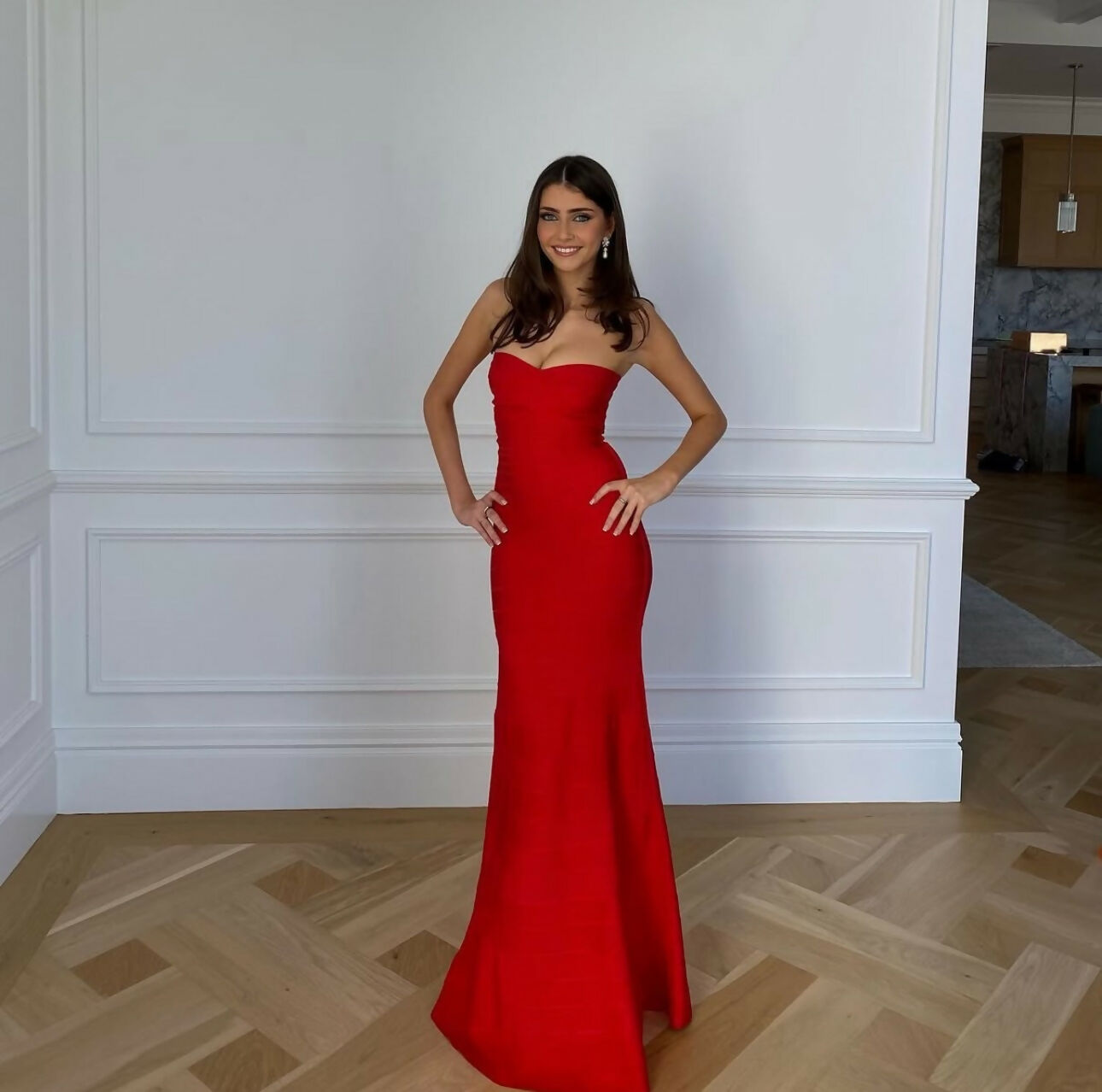 Hervé Leger Sara Red Bandage Gown Size XXS
