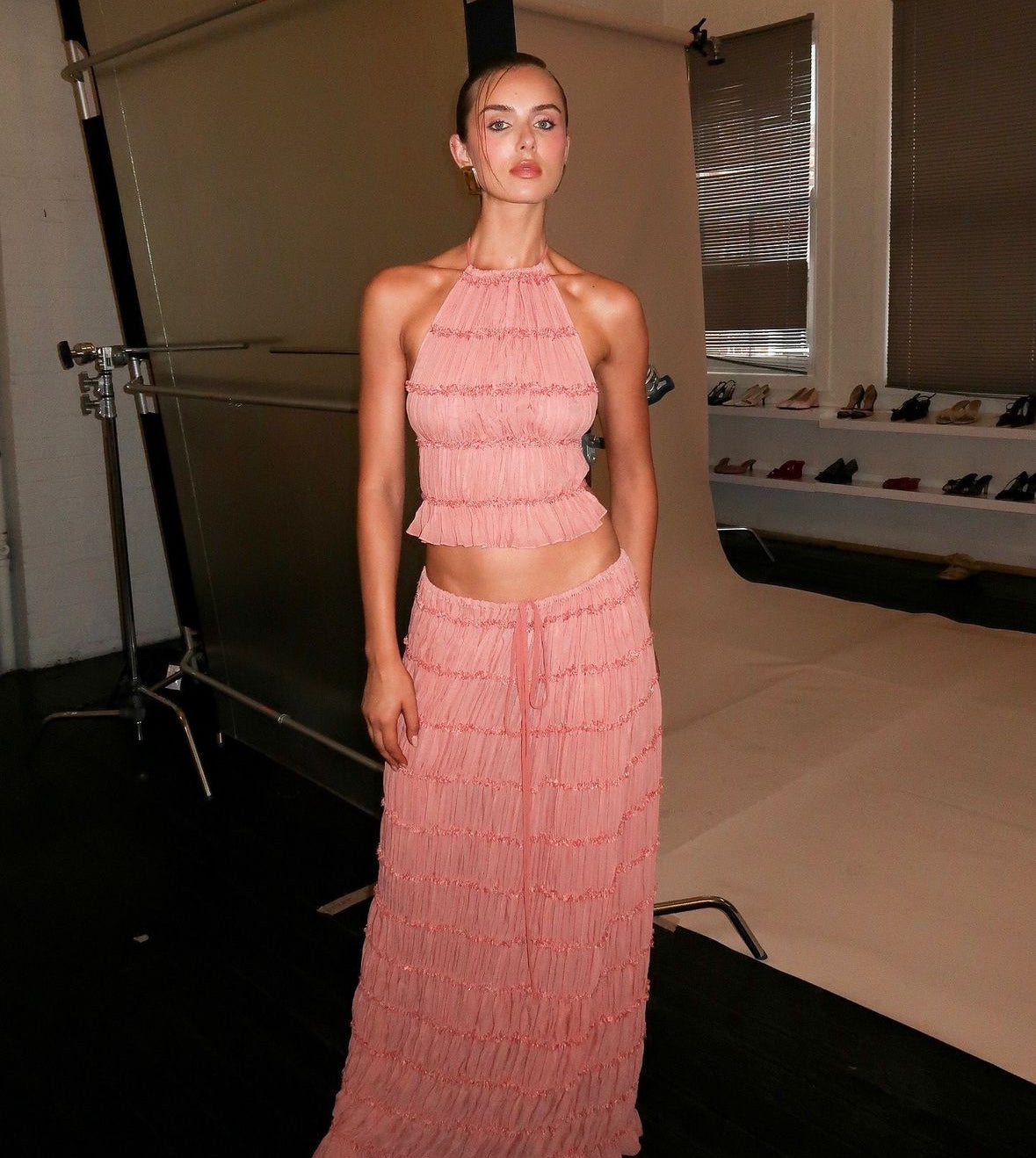 Arcina Ori Juliette Halter and Skirt Set in Peach