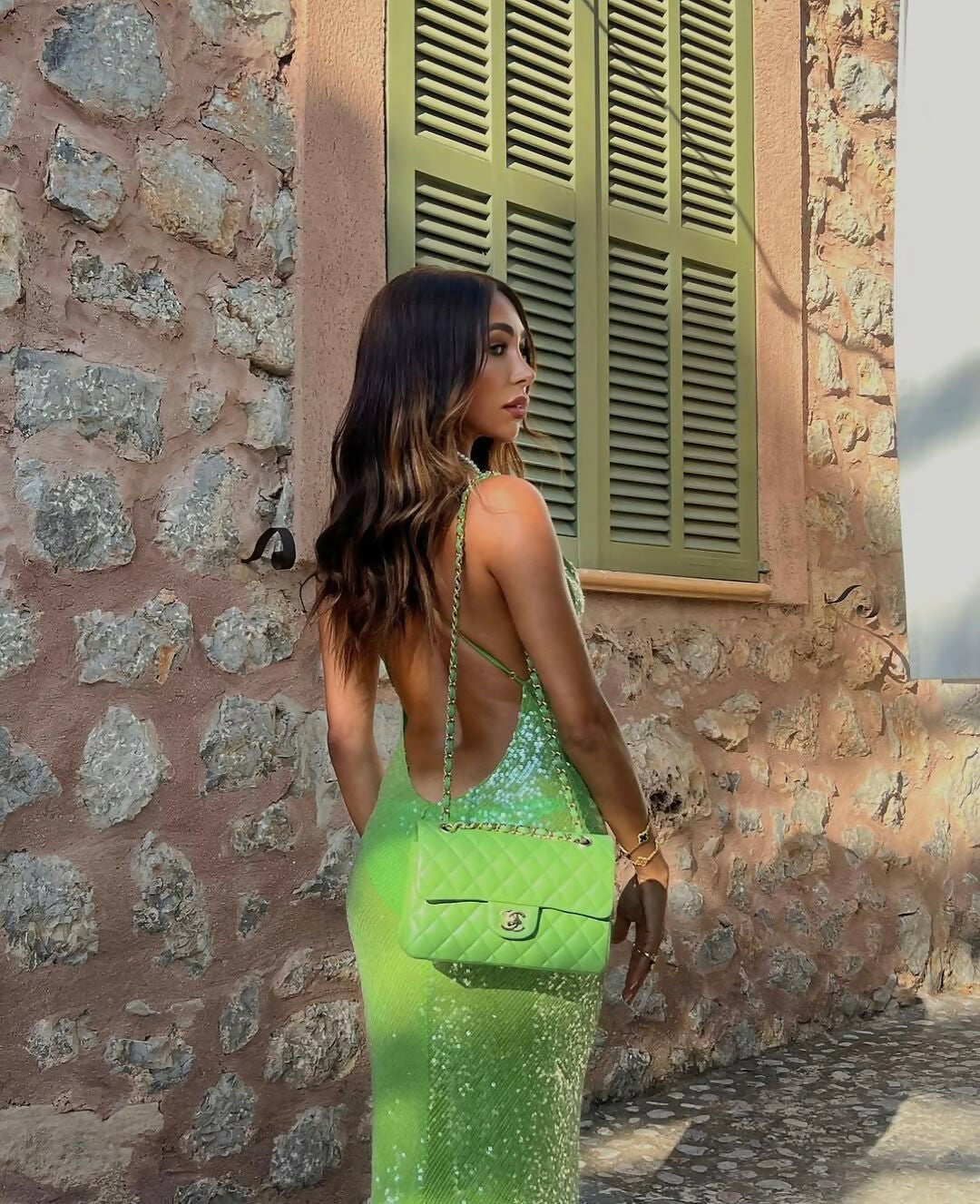 green emerald velvet dress Rat & Boa Gaia Dress Green Sequin