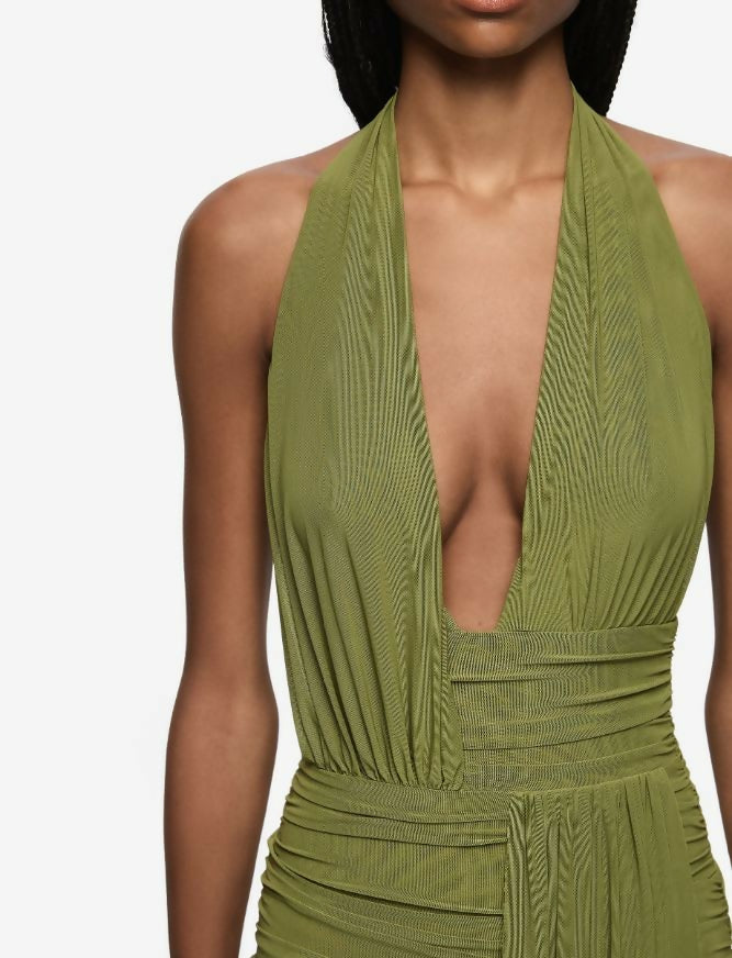 Bec and Bridge Cassis Drape Maxi Dress in Fern Green Size 6, 8, & 10
