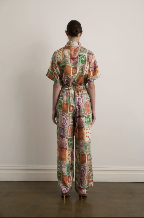 Kate Ford Cairo Silk Oversized Tee & Pants Set size 3 (AU12)