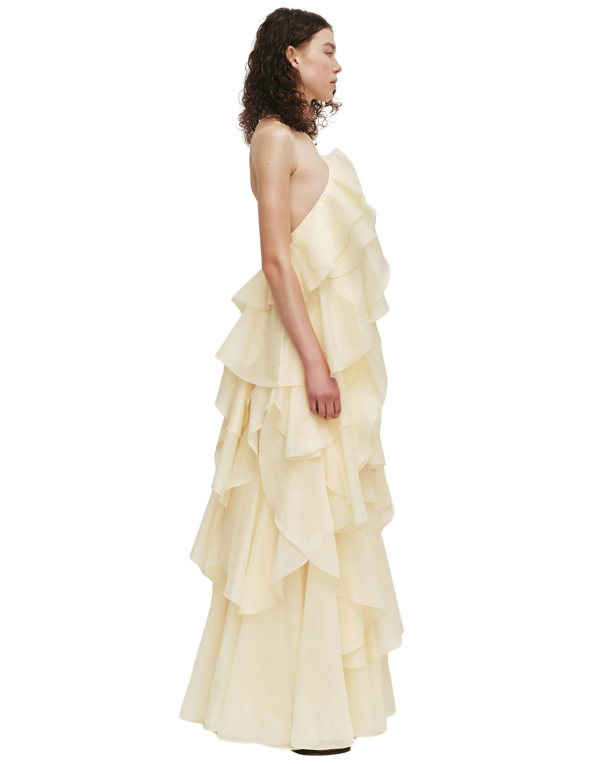 Aje Pandorea Layered Maxi Dress Butter Yellow