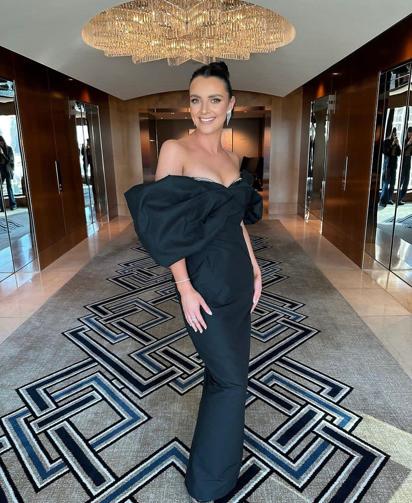 Rachel Gilbert Xavier Gown in Black