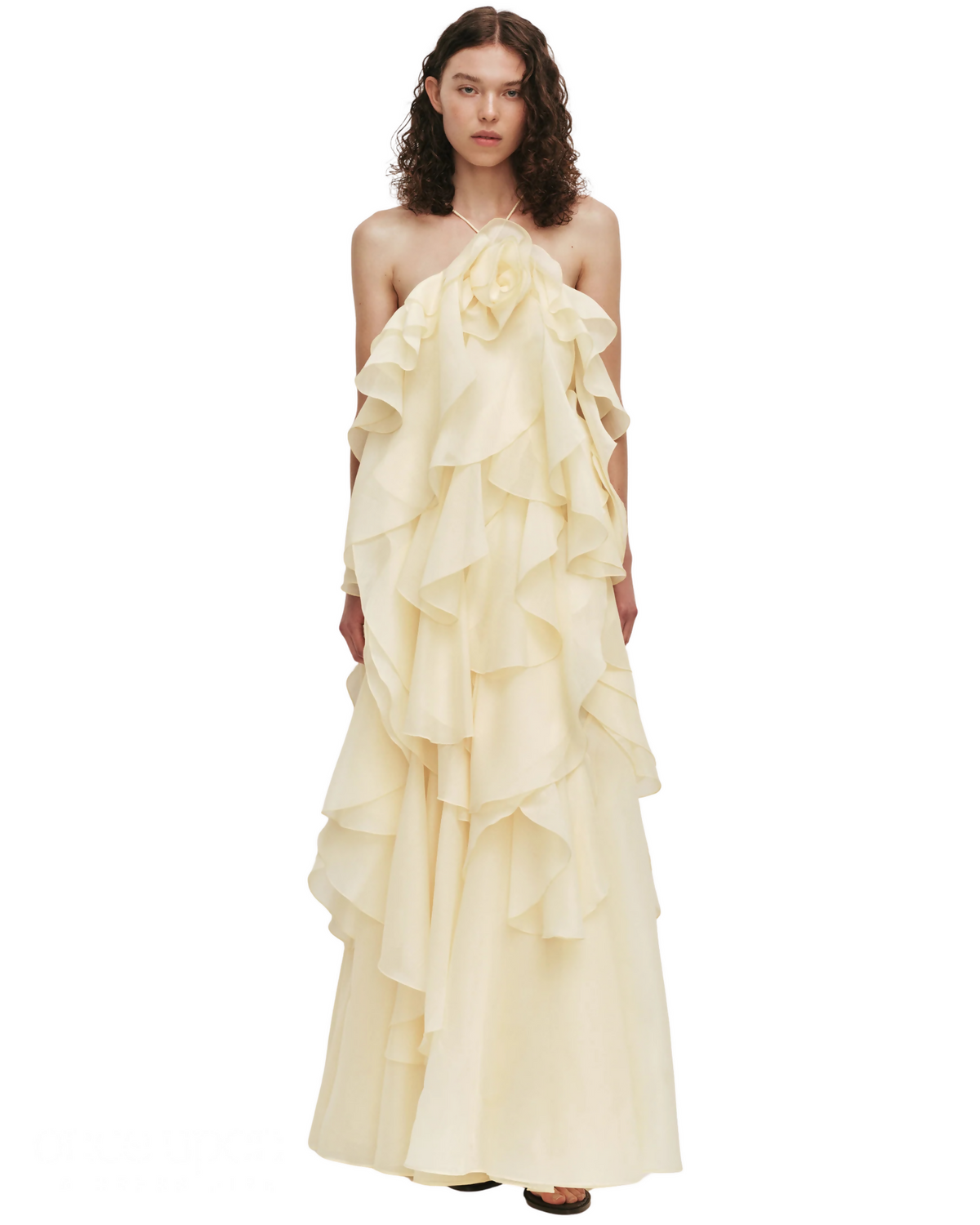 Aje Pandorea Layered Maxi Dress Butter Yellow
