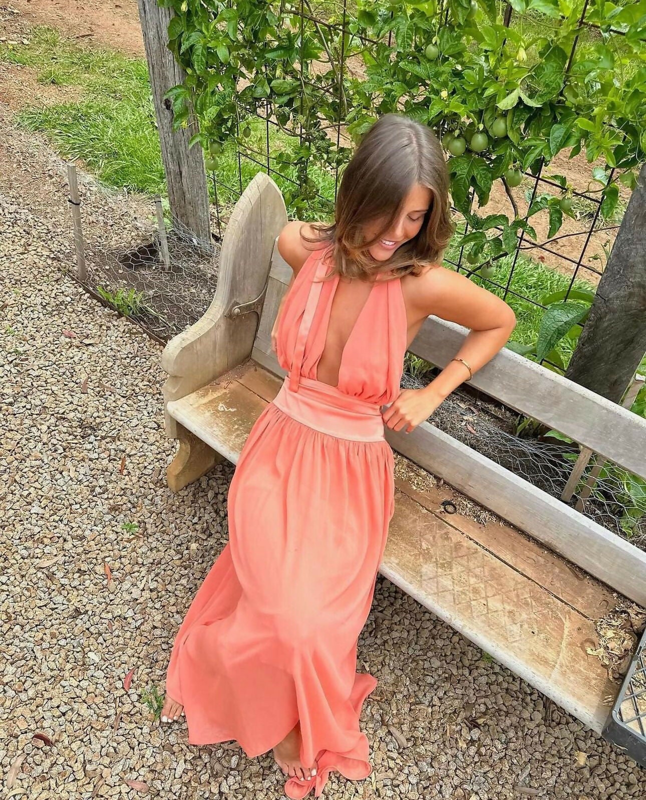 Arcina Ori Serena Coral Maxi Dress