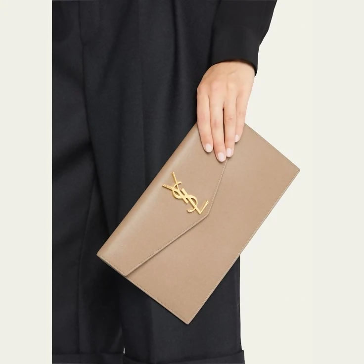 Saint Laurent Uptown Pouch Dark Beige