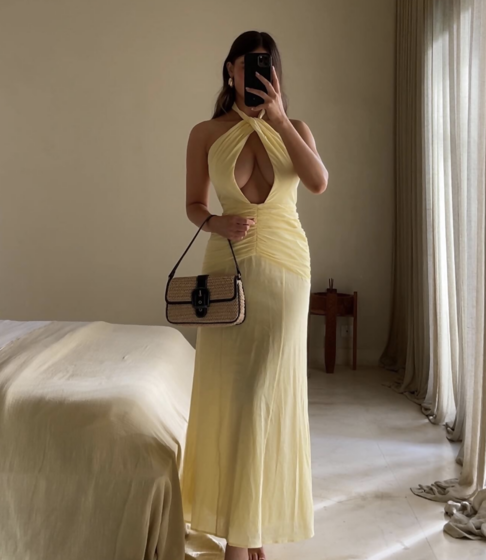 Venroy Halter Neck Cut Out Maxi