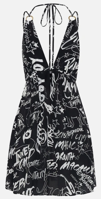 Camilla Short Flared Dress With Hardware Spirit Scribble size M (10-12AU)