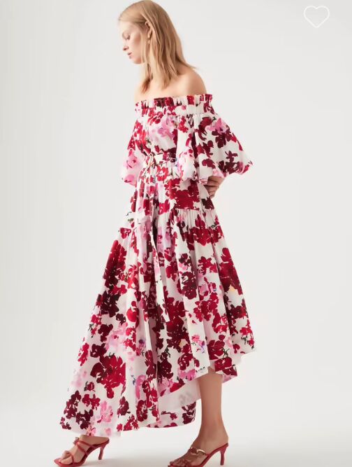 Aje Riviera Midi Dress Print Pink