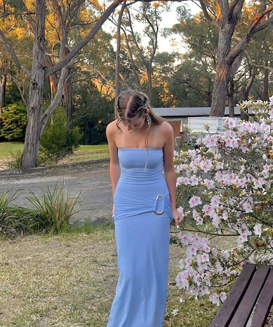 KOOKAI Torin Trim Maxi Powder Blue The Designer Hire