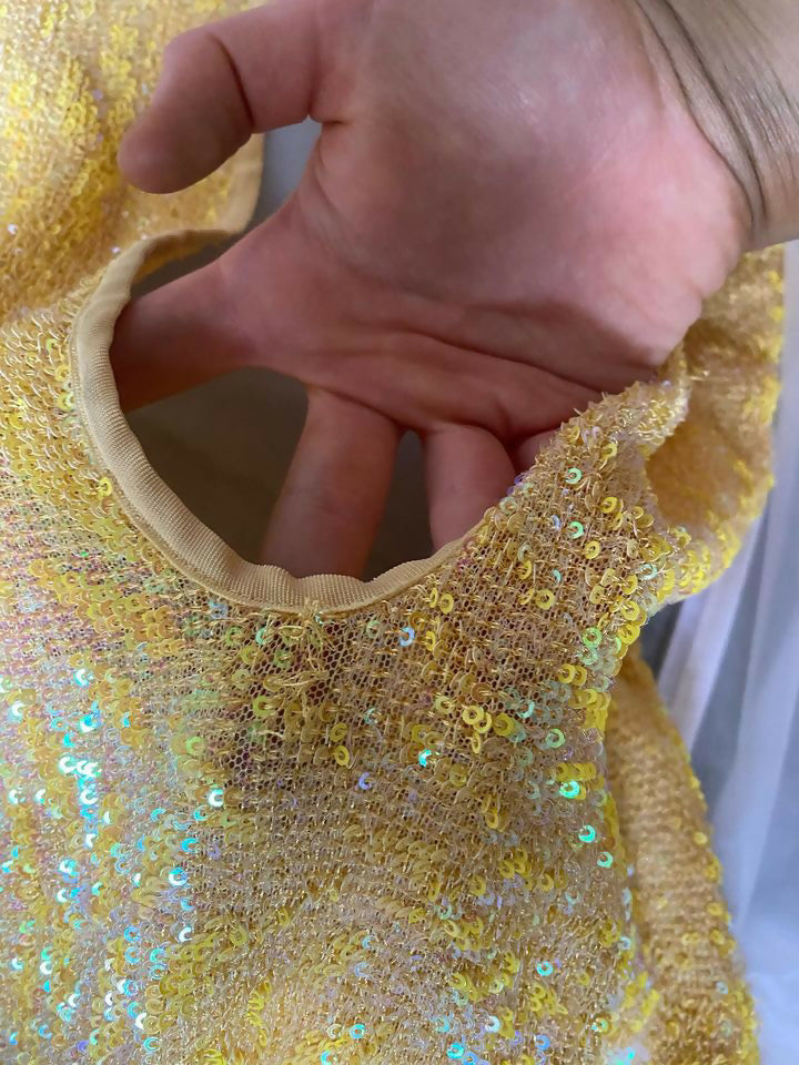 Natalie Rolt Delilah Yellow Sequin Gown