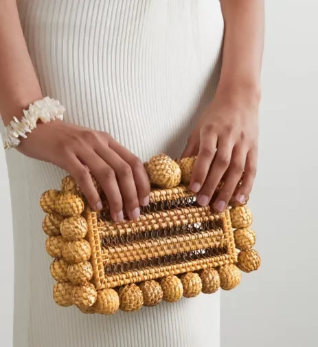 Cult Gaia Eos Rattan Clutch