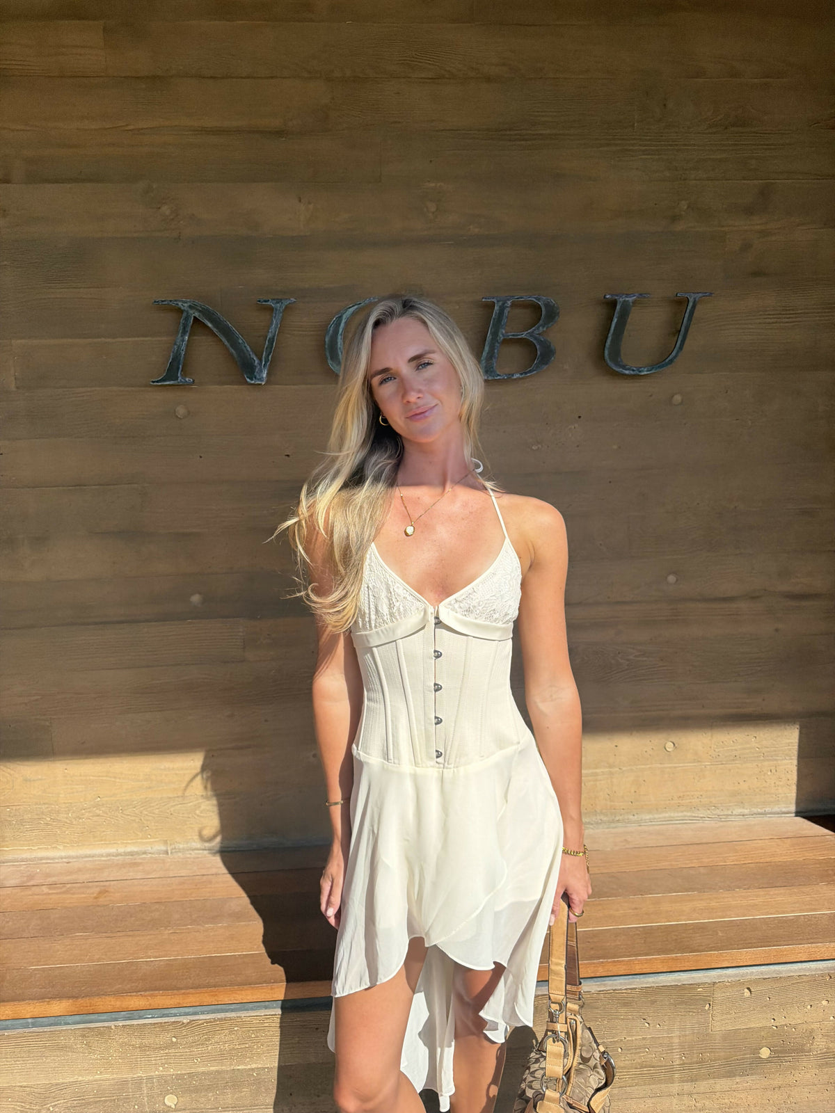 Marini Mini Dress in Ivory Size XS