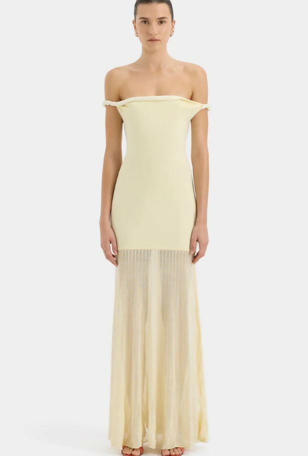 Sir Elia Off Shoulder Twist Dress in Lemon Sorbet Size 8 & 10
