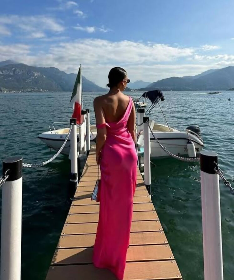 Natalie Rolt Monika Hot Neon Pink Gown | The Designer Hire
