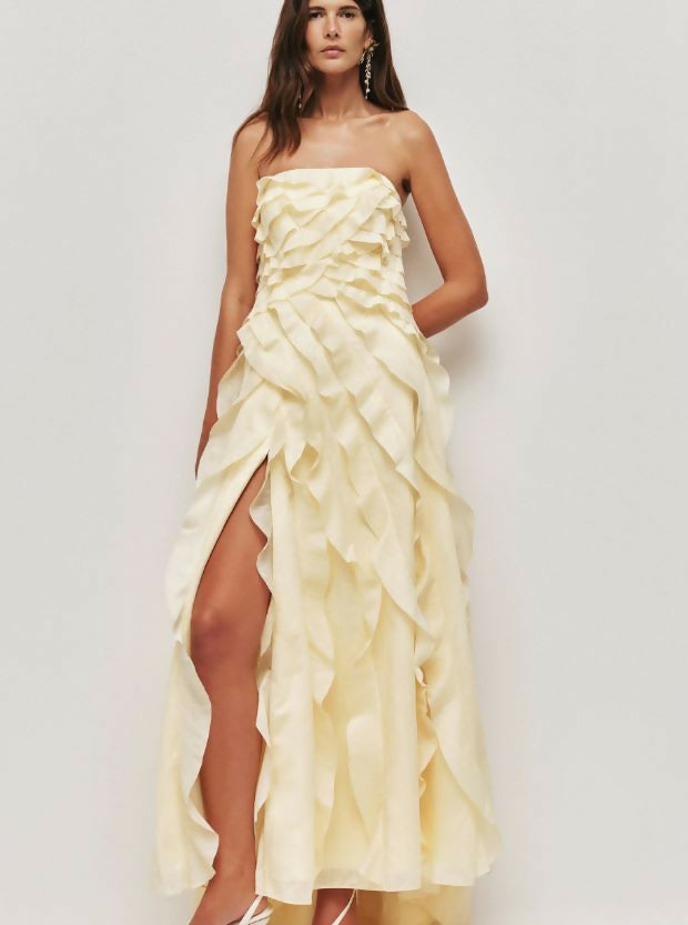 Aje Allaire Gown in Butter Yellow Size 8, 10, & 12