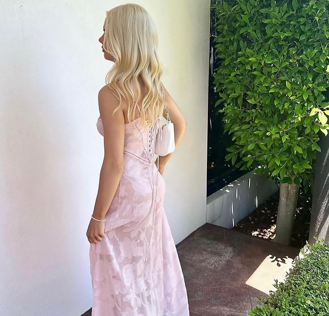 House of CB Seren Soft Pink Floral Lace Back Maxi Dress | The Designer Hire House of CB Seren Soft Pink Floral Lace Back Maxi Dress | The Designer Hire