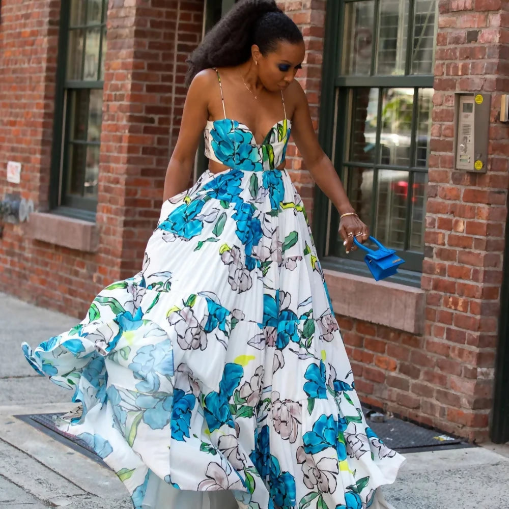 aje belize maxi dress Aje Botanical Tiered Maxi