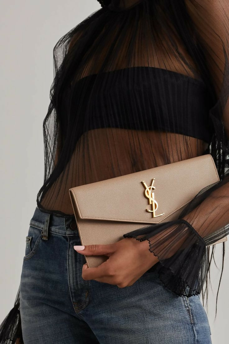 Saint Laurent Uptown Pouch Dark Beige