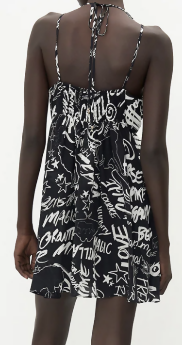 Camilla Short Flared Dress With Hardware Spirit Scribble size M (10-12AU)